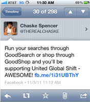 Twitter: Chaske Spencer Tweets about GoodSearch